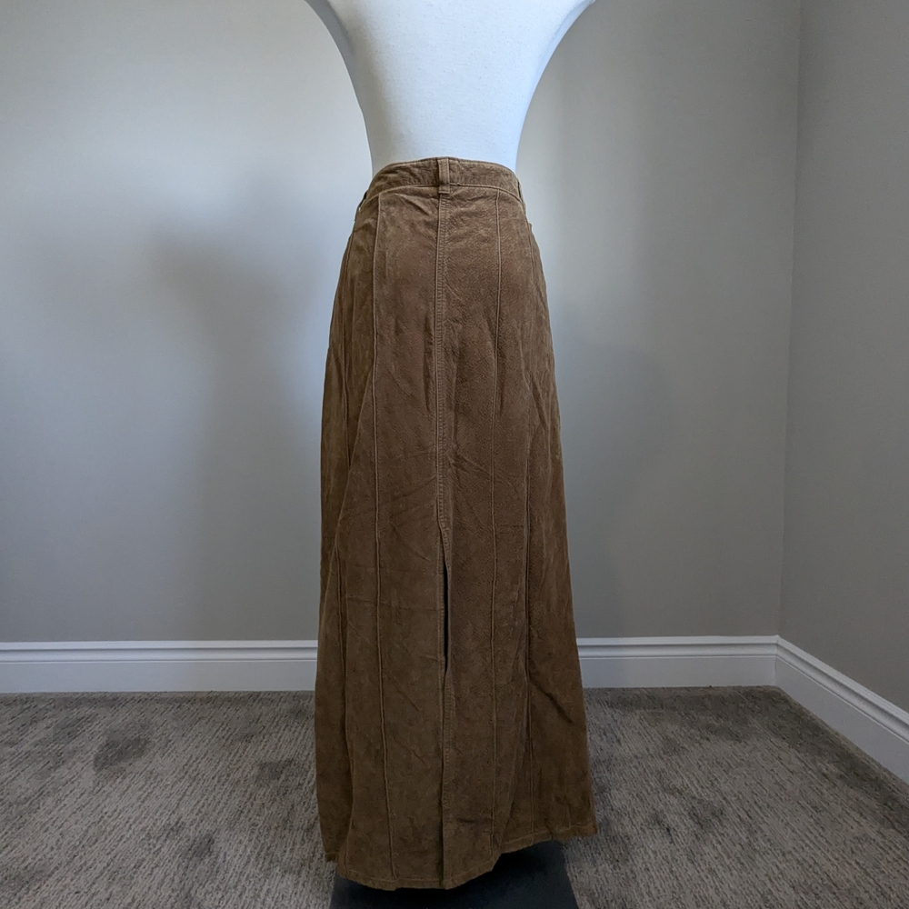 Point Zero Soft Micro Suede Maxi Skirt  Authentic Y2K Cowgirl Western Quality